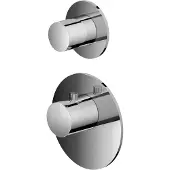 Hotbath Mate MHF011 High Flow afbouwdeel inbouwthermostaat met 1 stopkraan geborsteld nikkel
