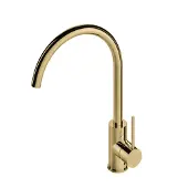 Hotbath Keukenmengkraan Cobber 1-hendel 36 cm Draaibare Uitloop Gepolijst Messing Living Colours