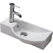 Sanilux Fontein bee rechthoek keramiek met overloop 40x22x12,5 cm links