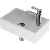 Plieger Houston Fonteinset – Fonteinset Toilet – Fonteinset Rechts – Incl. kraan & Sifon - Keramiek - Wit