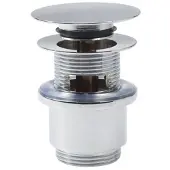 Clou Stop/go Afvoerplug InBe Met Overloop Met Platte Afdekkap Rond Chroom