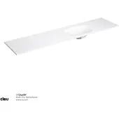 Clou Hammock Wastafelblad Enkele Waskom Rechts 200cm Compositie 39 Aluite Mat Wit