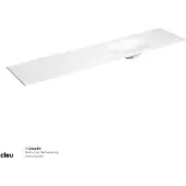 Clou Hammock Wastafelblad Enkele Waskom Rechts 220cm Compositie 45 Aluite Mat Wit