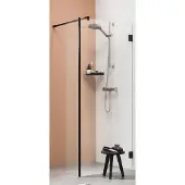 Get Wet by Sealskin I Am Inloopdouche type A1 met zijpaneel 100+30x200cm Mat zwart/Helder glas