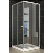 Xellanz Eco hoekinstap cabine met 2 schuifdeuren 800 x 800 x 1900 x 5 mm nano helder glas/chroom
