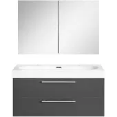 Differnz Badkamermeubelset somero met keramiek wastafel 100 cm antraciet