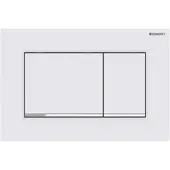 Geberit Sigma20 bedieningsplaat - 2-toets spoeling - rechthoekige knoppen - matwit/easy-to-clean - dualflush - mat wit