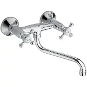 Sapho Inbouw wastafelmengkraan antea 2-knop gebogen uitloop 19 cm chroom