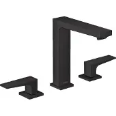 Hansgrohe Wastafelmengkraan Metropol 3-Gats 160 met Rechte Greep en Push-Open Afvoer Mat Zwart