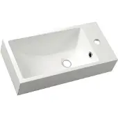 Hak Small Ariana Kunstmarmeren wastafel 50x25cm, links/wit
