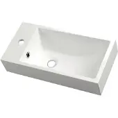 Sapho Ariana Cultured Marble Wastafel 50x25cm, rechts/wit