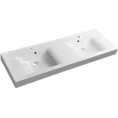 Sapho Flavia Cultured Marble Dubbele wastafel 150x50cm, wit