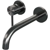 Brauer Inbouw wastafelmengkraan gunmetal edition coldstart gebogen uitloop ronde hendel links geborsteld gunmetal pvd met rozetten