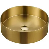 Sapho Aurum RVS waskom, Ø38cm, inclusief afvoer, mat goud
