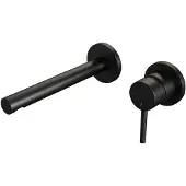 Brauer Black Edition inbouw wastafelmengkraan met rechte uitloop en rozetten model A1 mat zwart