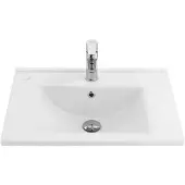 Boss & Wessing Wastafel bws 1 kraangat 45x60 cm rechthoek keramiek wit