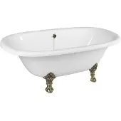 Polysan Regata Vrijstaand bad 175x85x61cm, bronzen poten, wit