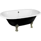 Polysan Regata Vrijstaand bad 175x85x61cm, bronzen poten, zwart/wit