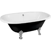Hak Regata Vrijstaand bad 175x85x61cm, poten van mat chroom, zwart/wit