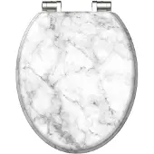 Schutte WC-Bril 80194 MARMOR STONE - MDF-Hout - Soft Close - Verchroomde Scharnieren - Belastbaar tot 175 kg - Decor - 3-zijdige Print