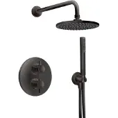 Beterbad Inbouw regendoucheset xenz duero thermostatisch 20 cm met handdouche mat zwart