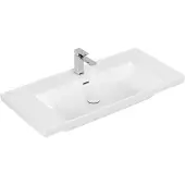 Villeroy & Boch Wastafel subway 3.0 met ceramicplus 1 kraangat met overloop 100x47x16.5 cm stone white