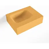 Mondiaz lex ocher vrijhangende solid surface wastafel 40 cm. Positie wasbak links