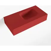 Mondiaz LEX Fire vrijhangende solid surface wastafel 60cm. Positie wasbak rechts