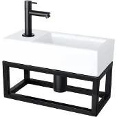 Differnz Helios fonteinset met frame kraan links wit/zwart