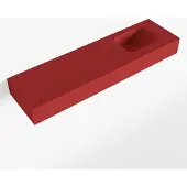 Mondiaz LEX Fire vrijhangende solid surface wastafel 110cm. Positie wasbak rechts
