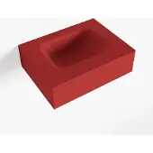 Mondiaz LEX Fire vrijhangende solid surface wastafel 40cm. Positie wasbak midden