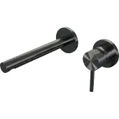 Brauer Inbouw wastafelmengkraan gunmetal carving coldstart rechte uitloop ronde hendel rechts geborsteld gunmetal met rozetten