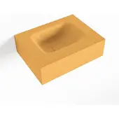 Mondiaz LEX Ocher vrijhangende solid surface wastafel 40cm. Positie wasbak midden