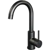 Brauer Wastafelmengkraan black carving coldstart opbouw hoog gebogen ronde hendel mat zwart