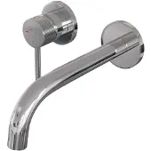 Brauer Carving Inbouw Wastafelkraan - Gebogen Uitloop - Rozetten - Hendel 1 Links - Chroom - Messing - Kranen, Wastafelkranen, Inbouw Wastafelkranen