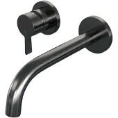 Brauer Gunmetal Edition inbouw wastafelmengkraan met gebogen uitloop en rozetten model E2 gunmetal geborsteld PVD