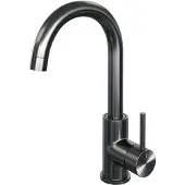 Brauer Gunmetal Carving hoge opbouw wastafelmengkraan met draaibare ronde uitloop model A gunmetal geborsteld PVD