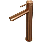 Brauer Carving Wastafelkraan Verhoogd - Hendel 1 - Geborsteld Koper PVD - Zonder Waste - Messing - Kranen, Wastafelkranen, Opbouw Wastafelkranen