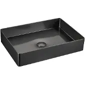 Sapho AURUM RVS wastafel, 50x35 cm, inclusief afvoer, in de kleur gun metal