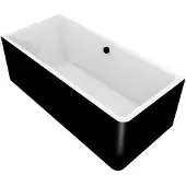 Polysan Ligbad Marlene 195x85x63 cm Asymmetrisch Links Zwart / Wit