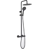 Van Marcke GO Cocoon opbouw regendoucheset – thermostatisch – Ø25 cm hoofddouche – handdouche – 134 cm hoog – zwart mat 20052579