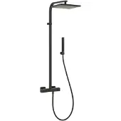 Hak Dimy Combi-doucheset met thermostatische mengkraan, zwart