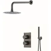 Boss & Wessing Inbouw regendouche set bws exclusive wanduitloop gunmetal 30 cm