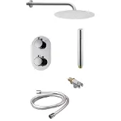 Sanilux Doucheset alesa inbouw thermostatisch chroom rond 20 cm douchekop met muursteun