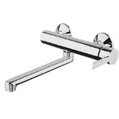Hak Wastafelmengkraan wandmontage espada 1-hendel uitloop recht 20 cm chroom