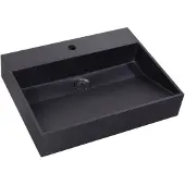 Sanilux Wastafel Quartz Trend 60x47x12 cm Keramiek Mat Zwart (1 kraangat)