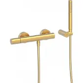Tres Douchemengkraan study exclusive rond 29 cm met staafhanddouche mat goud