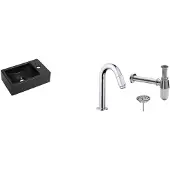 Boss & Wessing Fonteinpack Houston Mat Zwart Keramiek Rechts 37x23 cm