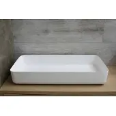 Luca Waskom Opbouw Rechthoekig Sanitair 80x40x13,5 cm Mineraalsteen Glans Wit