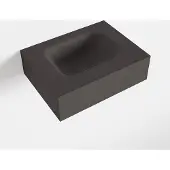 Mondiaz LEX Dark_grey vrijhangende solid surface wastafel 40cm. Positie wasbak midden